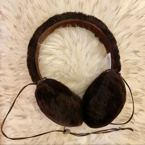 BARNEYS NEW YORK Sheep Wool Earmuffs Dark Brown